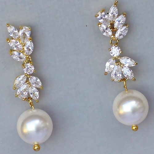 Gold Crystal Earrings Gold Bridal Earrings Chandelier - Etsy
