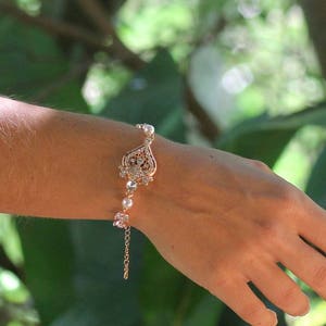 Braut Armband, Rose Gold Armband, Rose Gold Kristall Armband, Rose Gold Brautschmuck, LUCY RGC