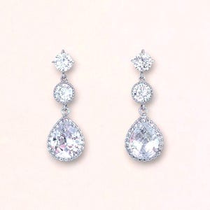 Crystal Bridal Earrings, Gold or Silver Earrings, Bridal Jewelry, Bridesmaids Earrings  CHARLIE 3