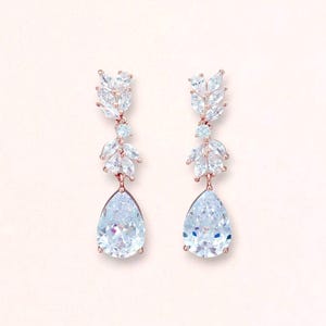 Bridal Earrings, Bridal Earrings, Wedding Earrings, Rose Gold, Rose Gold Earrings, Rose Gold Wedding Earrings, Chandelier Earrings, ANNIE C