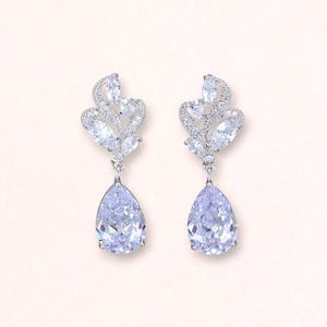 Crystal Bridal Teardrop Earrings, Crystal Earrings, Rose Gold Earrings, Gold Earrings, Bridal Jewelry, Crystal Bridal Earrings, FLEUR C