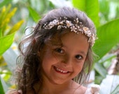 Gold Hair Vine, Blush Bridal Hair Vine, Pearl and Crystal Hairpiece, Silver or Gold Wedding Hair Vine, ZARA