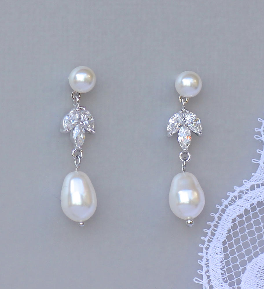 Pearl Bridal Jewelry Set Wedding Jewelry Set Pearl Earrings | Etsy