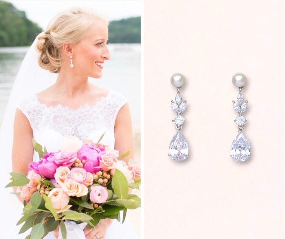 Pearl Chandelier Bridal Earring - Bridal Accessories - Laura Jayne Accessories