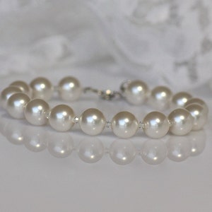 Ivory Pearl Bridal Bracelet, Swarovski Pearl Bracelet, Pearl Bridesmaids Bracelet, DOLCE image 1