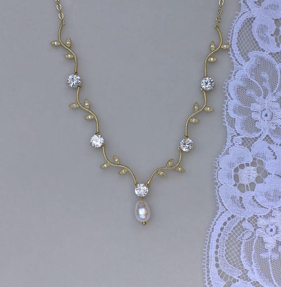 Gold-Dipped Rhinestone Bridesmaid Necklace – Fashion CITY