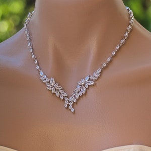 Crystal Necklace, Crystal Bridal Necklace, Crystal Wedding Necklace ...