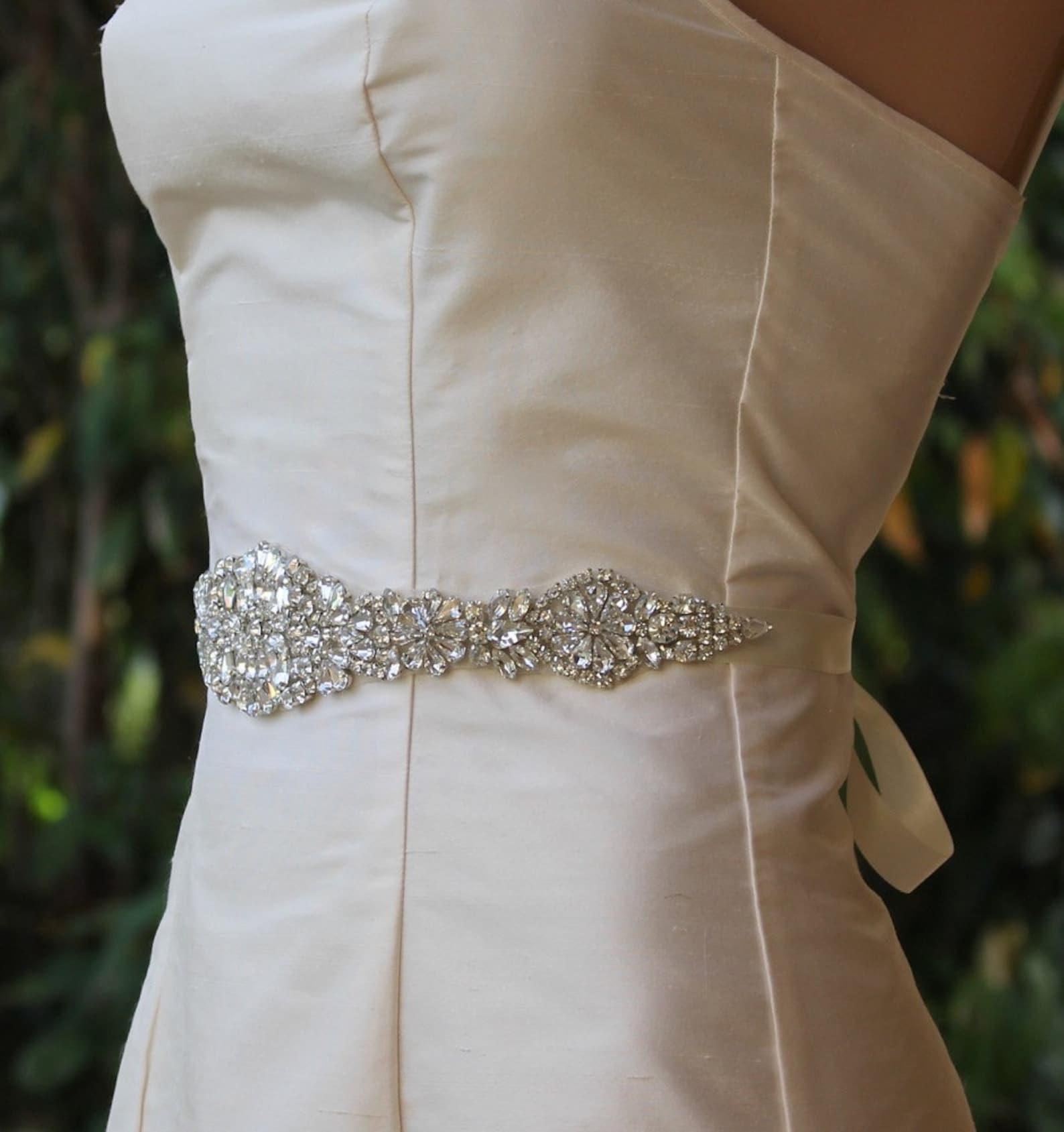 Crystal Bridal Sash Silver Crystal Sash Crystal Wedding Etsy