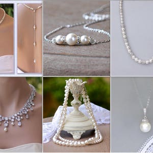 Pearl Drop Earrings, Pearl Bridal Earrings, Crystal & Pearl Wedding Earrings, SISSY 3 Pearl image 8