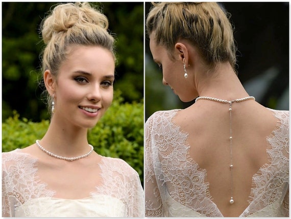 Backdrop Necklace Pearl Swarovski Pearl 