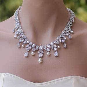 Crystal Necklace, Crystal Bridal Necklace, Crystal Wedding Necklace, JULIETTE