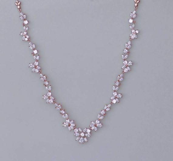 Rose Gold Crystal Necklace Crystal 