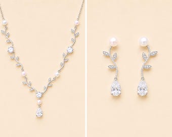 Bridal Jewelry Set, Wedding Earrings & Necklace Set, Jewelry Set,  Crystal Jewelry Set, Wedding Jewelry, VINE PP