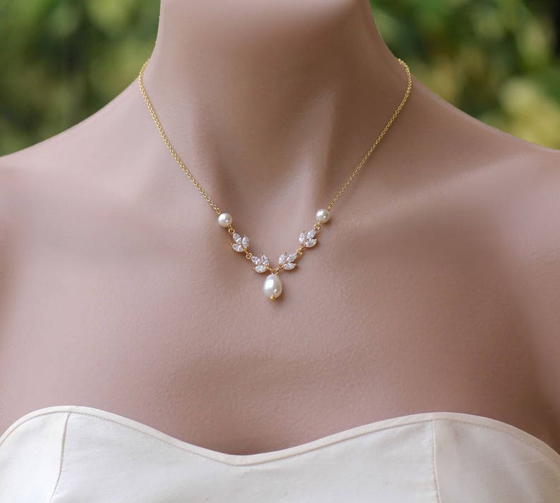 Rose Gold Bridal Set, Rose Gold Jewelry set, Rose Gold Pearl Bridal Set, HAYLEY RGP image 6