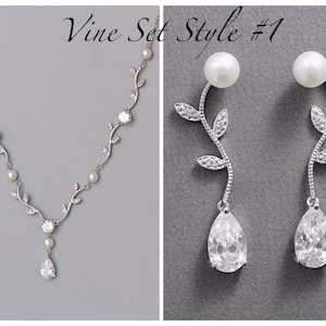 Bridal Jewelry Set, Wedding Earrings & Necklace Set, Jewelry Set,  Crystal Jewelry Set, Wedding Jewelry, VINE PP