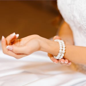 Perle Braut Armband, Elfenbein Perle Hochzeit Armband, Hochzeitsschmuck, Perle Brautschmuck, Brautjungfer Armband