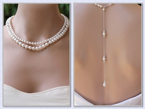 Cultured Freshwater Stick Pearl Necklace Sterling Silver with Double Chain Drop Cultured Freshwater Stick Pearl Necklace Sterling Silver with Double Chain Drop
