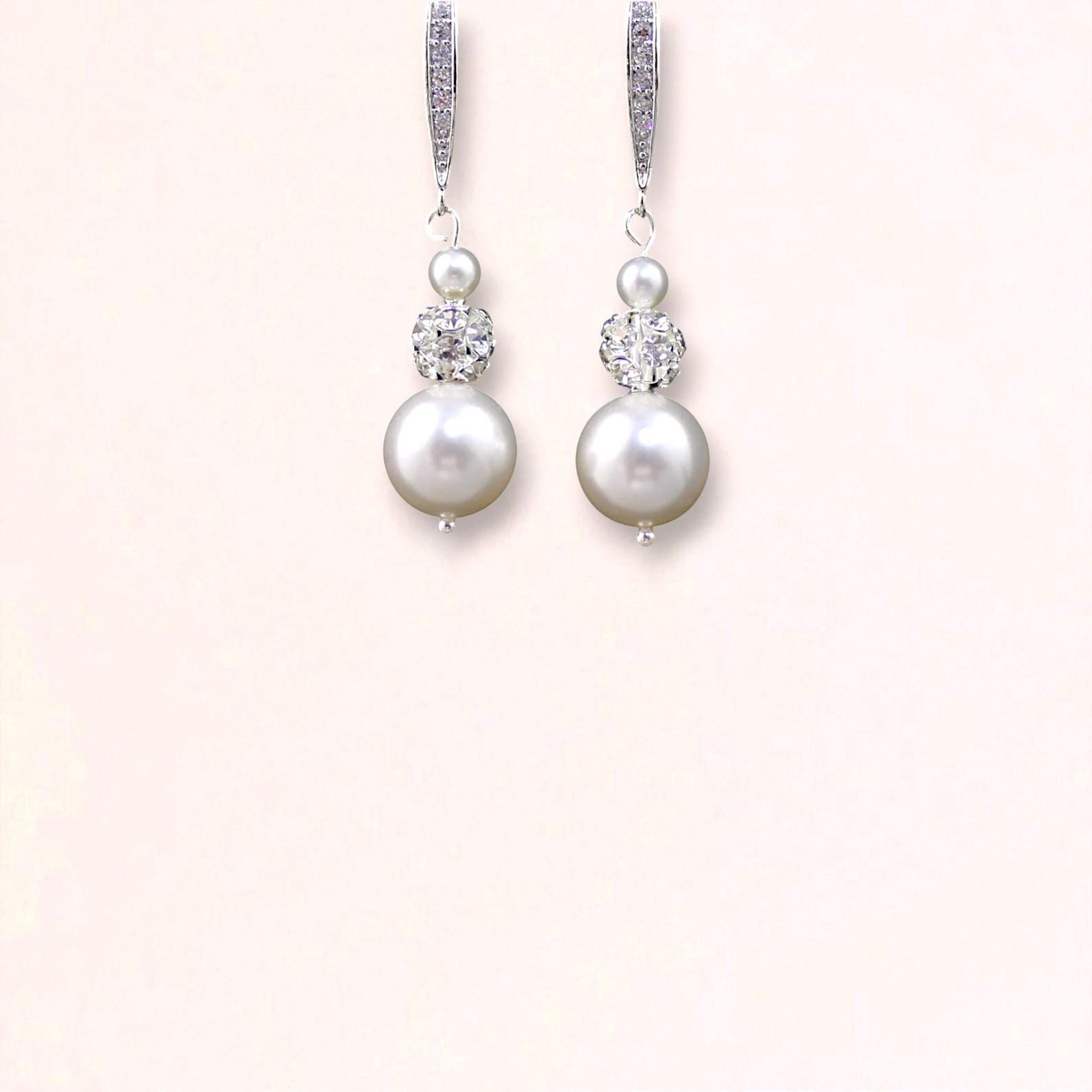 Crystal Pearl Bridal Earrings
