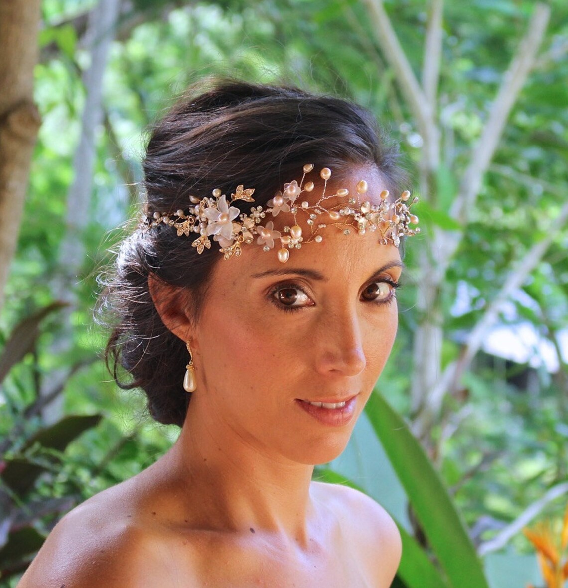 Blush Bridal Hair Vine Gold Hair Vine Silver or Gold Wedding Etsy