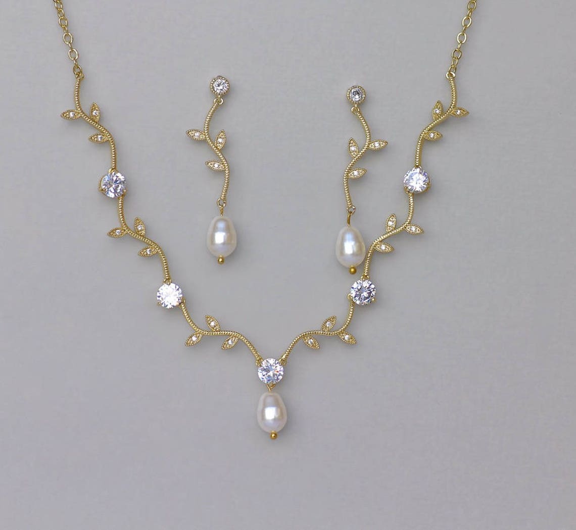 Gold Bridal Jewelry Set Gold Jewelry Set Gold Wedding Etsy