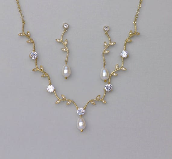 Gold Bridal Jewelry Set Gold Jewelry Set Gold Wedding Etsy