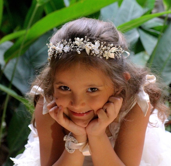 Silver Hair Vine Ivory Bridal Hair Vine Pearl And Crystal Etsy