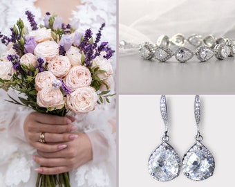 Teardrop Bridal Set, Crystal Jewelry Set, Earrings & Bracelet Set, Crystal Bridesmaids Set, TAMARA S3