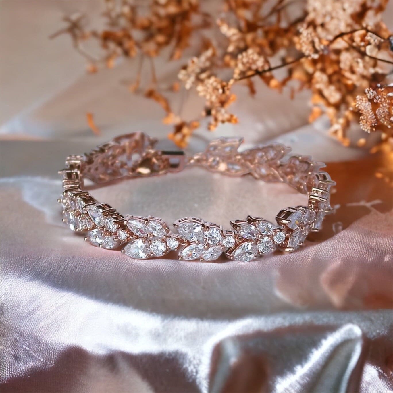 Ansley Cubic Zirconia Bridal Bracelet | Anna Bellagio