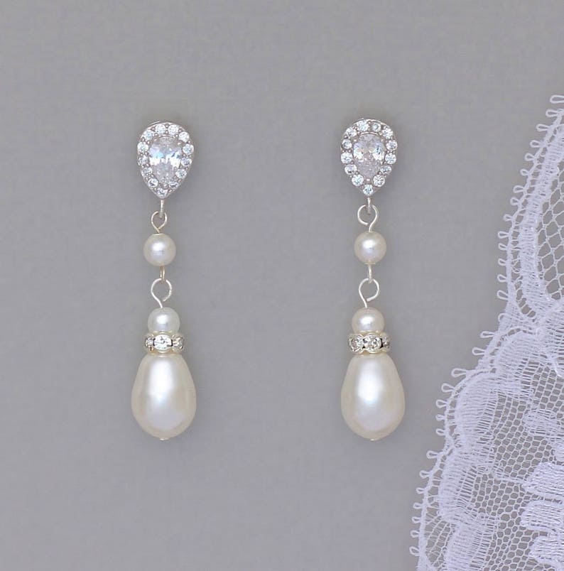 Pearl Bridal Jewelry Set Pearl Bridal Bracelet & Earrings | Etsy