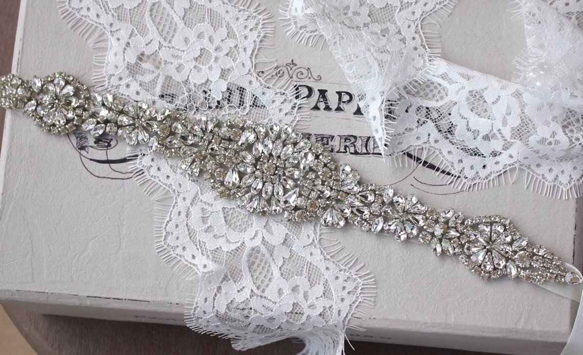 Crystal Bridal Sash Silver Crystal Sash Crystal Wedding Etsy