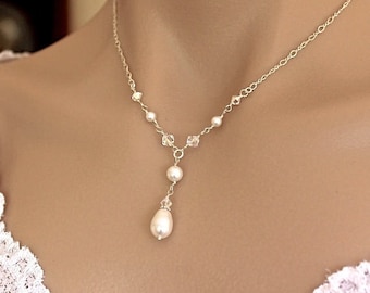 Collana e orecchini da sposa, collana di perle e cristalli Swarovski, orecchini da sposa, gioielli da sposa, gioielli da damigella d'onore, AUSTRIA