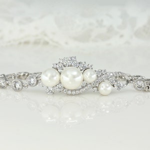 Crystal Pearl Chandelier Bridal Earrings, Long Crystal & Pearl Silver ...