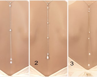 Necklace Back Drops, Back Necklaces, Silver back drop, Pearl back drop, Gold back drop, Rose Gold Back Drop Only MK 2