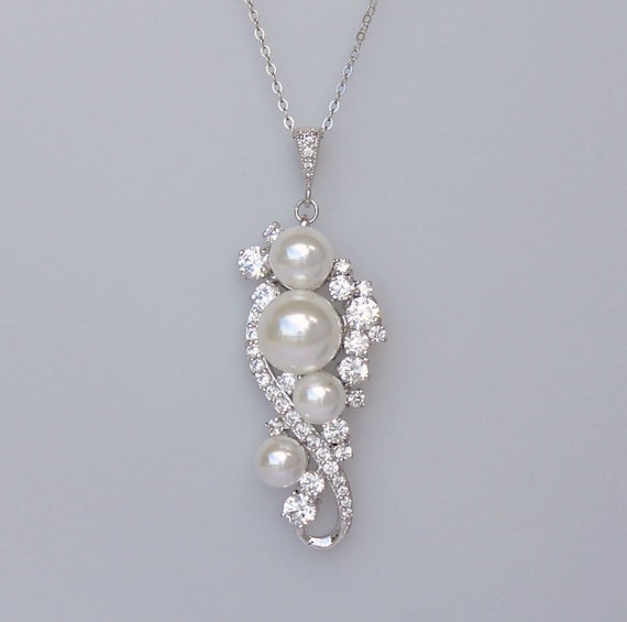 Pearl \u0026 Crystal Bridal Necklace Crystal 