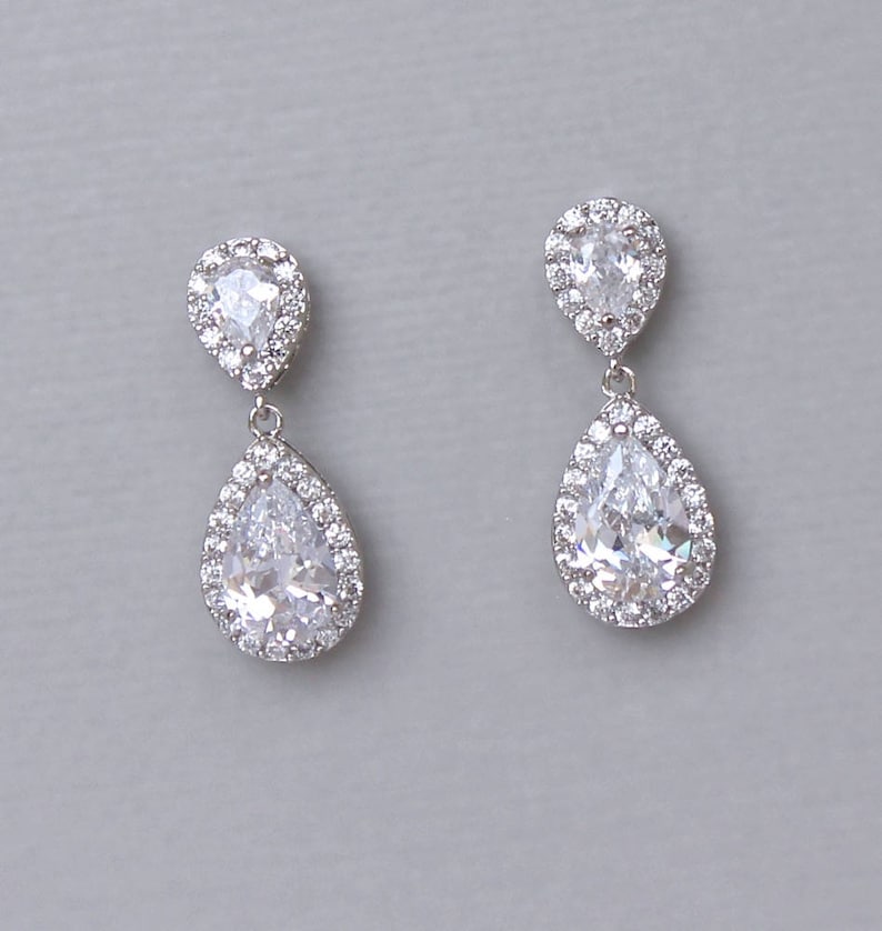 Crystal Earrings & Bracelet Set Bridal Jewelry Set Teardrop - Etsy