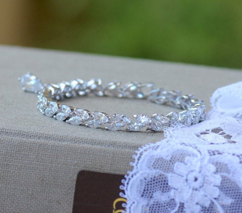 Crystal Bridal Set Bridal Jewelry Set White Gold Necklace Etsy