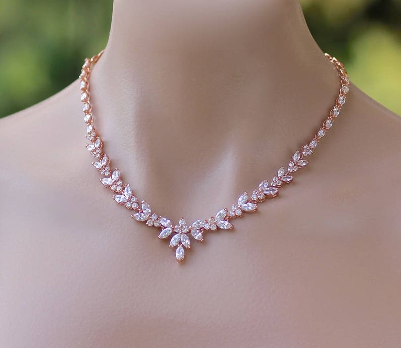 Bridal Jewelry Set Rose Gold Jewelry Set Rose Gold Wedding Etsy