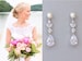 Crystal Pearl Teardrop Bridal Earrings, Marquise Crystal Drop Earrings, White Gold Crystal Wedding Earrings, ASHLEY PP 