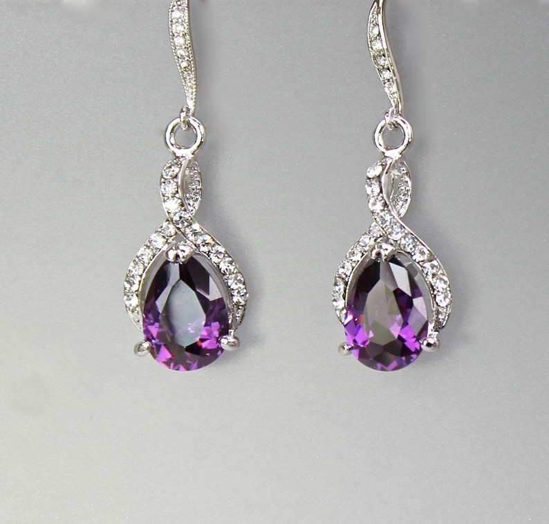 Purple Jewelry Set Amethyst Bridal Set Bridal Jewelry Set Etsy