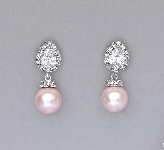 Blush pearl earrings discount