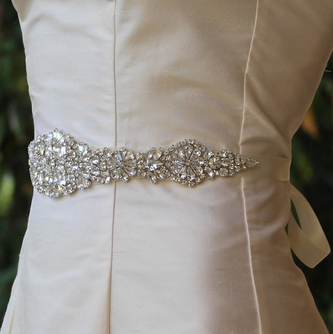 Crystal Bridal Sash Silver Crystal Sash Crystal Wedding Etsy