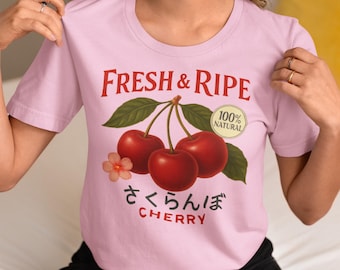 Camiseta vintage com estampa de frutas frescas e maduras | Coleção Offdanforth Essentials, camiseta com estampa de frutas, camiseta fofa de verão, presente para amantes de frutas