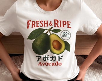 Camiseta vintage com abacate fresco e maduro | Coleção Offdanforth Essentials Garnder Fruit Lover