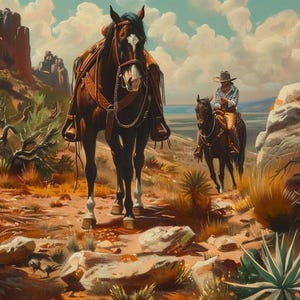 Western Painting Gallery Wall, Set of 10 Rustic Country Painting, Western Cowboy, Ranch Decor, American Country, Digital, Printable Art