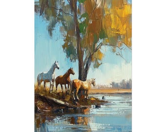 HORSE 油絵アート 馬の絵🎨製作中🌹アクリル8号 アクリル絵の具で 下書き いい