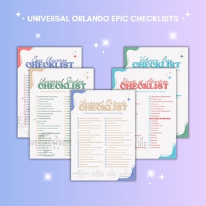 UNIVERSAL Orlando Ride Checklists x 5 - Printable Digital Download - Universal Studios, Epic Universe, Islands of Adventure, Volcano Bay