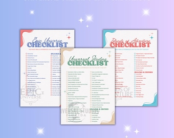 UNIVERSAL Orlando Ride Checklists x 3 - Printable Digital Download - Universal Studios, Islands of Adventure & Epic Universe