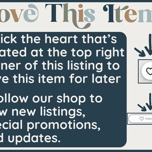 Click Heart To Save, Follow Shop For Updates, Love This Item Sign, Wall Art Decor, Home Décor, Motivational Quote Print