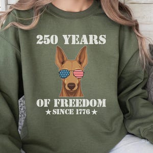 Patriotic Dog Sweatshirt, American Flag Sunglasses Cool Dog Lover Gift, USA Canine Pullover, 4th of July Dog Mom Apparel