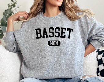 Felpa con scritta "Basset Hound Mom", regalo per amanti dei cani, divertente cane Basset Hound, felpa con scritta "Cane Mom", felpa con scritta "Basset Hound Mom", regalo per proprietari di cani